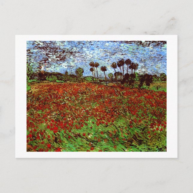 Cartão Postal Campo com Poppies Van Gogh de Belas Artes (Frente)