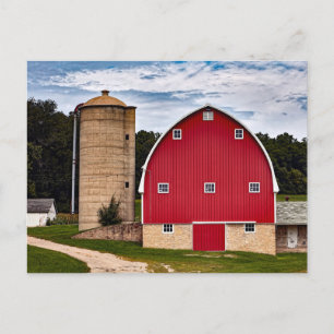 Cartão Postal Campo de Fotografia Rural Cena Farmhouse USA Count