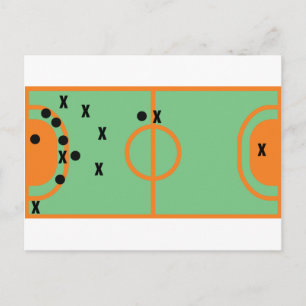 Cartão Postal campo de handebol com ícone de jogadores