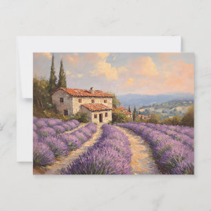 Cartão Postal Campo de Lavanda Tuscan com Algodão Pedone