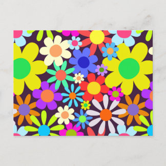 Cartão Postal Campo de Margarida Floral do País Retro 60