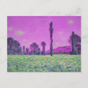 Cartão Postal Campo de papoulas vintage de Claude Monet
