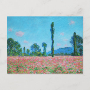 Cartão Postal Campo de papoulas vintage de Claude Monet