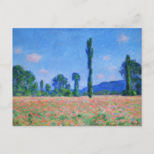 Cartão Postal Campo de papoulas vintage de Claude Monet