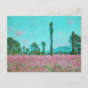 Cartão Postal Campo de papoulas vintage de Claude Monet