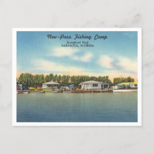 Cartão Postal Campo de pesca Vintage Chave Longboat Sarasota Flo