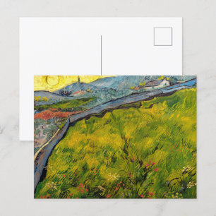 Cartão Postal Campo de sementes em Sunrise, por Vincent van Gogh
