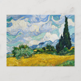 Cartão Postal Campo de trigo com ciprestes 1889, Vincent Van Gog