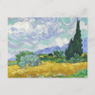 Cartão Postal Campo de Trigo com Ciprestes de Van Gogh Arte