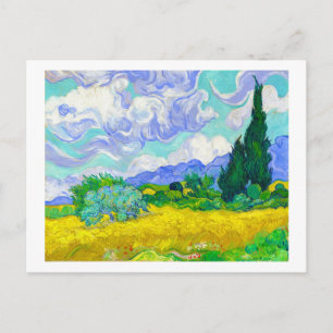 Cartão Postal Campo de Trigo com Ciprestes de Vincent Van Gogh