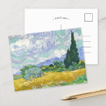 Cartão Postal Campo de trigo com ciprestes | Vincent Van Gogh<br><div class="desc">Campo de trigo com ciprestes (1889) pelo artista poste-impressionista holandês Vincent Van Gogh. Arte original é um óleo na pintura da paisagem canvas criada enquanto Van Gogh era paciente num hospital psiquiátrico na França. Use as ferramentas de design para adicionar texto personalizado ou personalizar a imagem.</div>