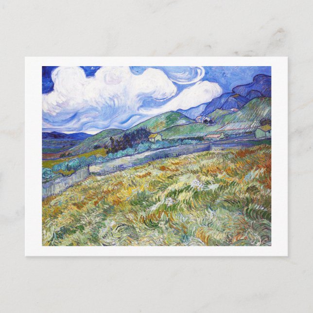 Cartão Postal Campo de Trigo com Montanhas no Fundo (Frente)