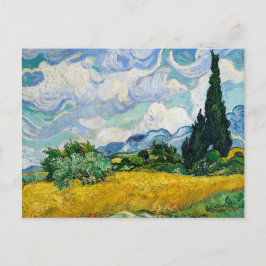 Cartão Postal Campo de trigo Van Gogh com ciprestes. Impressioni