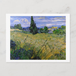 Cartão Postal Campo de trigo verde com Cypress de Van Gogh.
