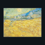 Cartão Postal Campo de trigo | Vincent van Gogh<br><div class="desc">O Wheat Field Bebehind Santo-Paul Hospital com um Receptor (1889), de Vincent van Gogh, é uma paisagem impressionista e postada pintada durante sua estadia no asilo Santo-Paul-de-Mausole em Santo-Rémy-de-Provence. A pintura retrata um campo de trigo ouro banhado à luz do sol, com uma pinça solitária trabalhando incansavelmente em meio aos...</div>