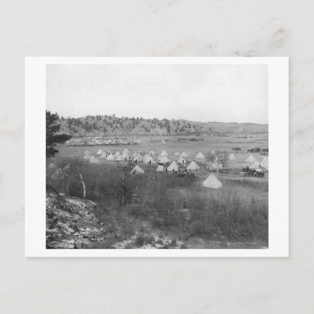Cartão Postal Campo do General Brook perto de Pine Ridge (Frente)