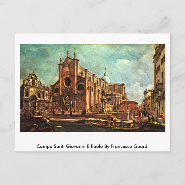 Cartão Postal Campo Santi Giovanni E Paolo Por Francesco Guardi (Frente)