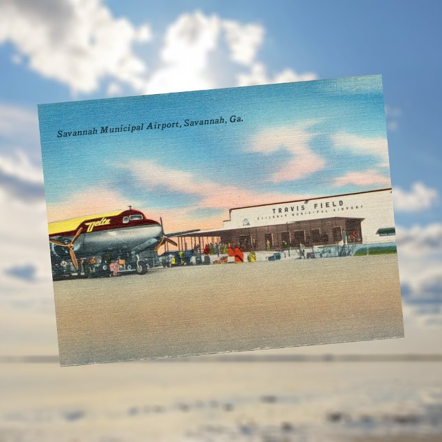 Cartão Postal Campo Travis do Aeroporto Municipal de Savannah Hi (Criador carregado)