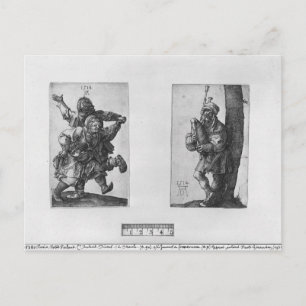 Cartão Postal Camponeses dançantes e Bagpipe Player, 1514