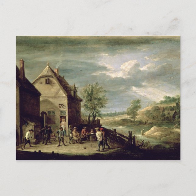 Cartão Postal Camponeses Jogando Boules (Frente)