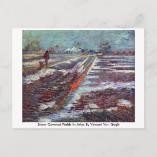 Cartão Postal Campos Cobertos de Neve em Arles Por Vincent Van G