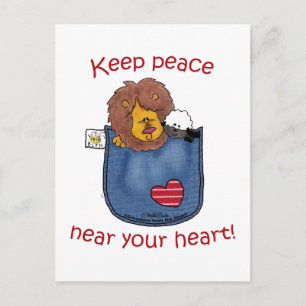 Cartão Postal Campos de bolso de leão e de carneiro