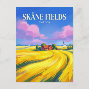 Cartão Postal CAMPOS DE COLZA DA SKANE Suécia