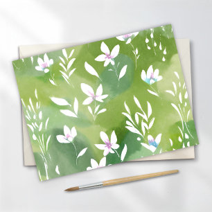 Cartão Postal Campos de Flores Brancas   Floral Elegante de Prim