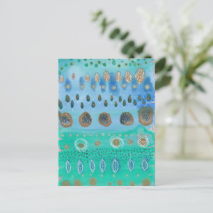 Cartão Postal Campos de flores e de aquarela