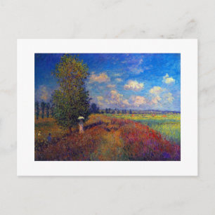 Cartão Postal Campos de papoila impressionistas da arte de verã