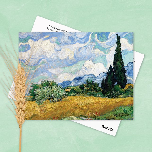 Cartão Postal Campos de trigo Cipresas Vincent van Gogh (Criador carregado)