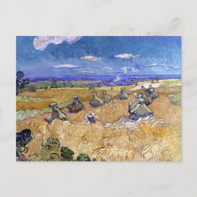 Cartão Postal Campos de Trigo com Ceifeiro | Vincent van Gogh (Frente)