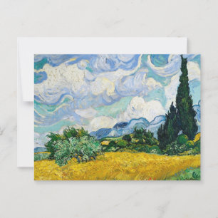 Cartão Postal Campos de Trigo com Cipras Vincent van Gogh