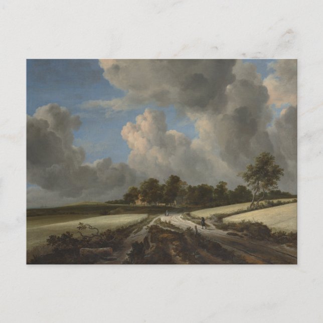 Cartão Postal Campos de trigo por Jacob van Ruisdael Art Impress (Frente)