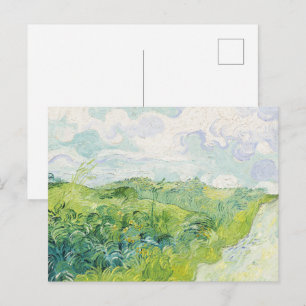 Cartão Postal Campos de Trigo Verde, Auvers (1890) por Vincent V