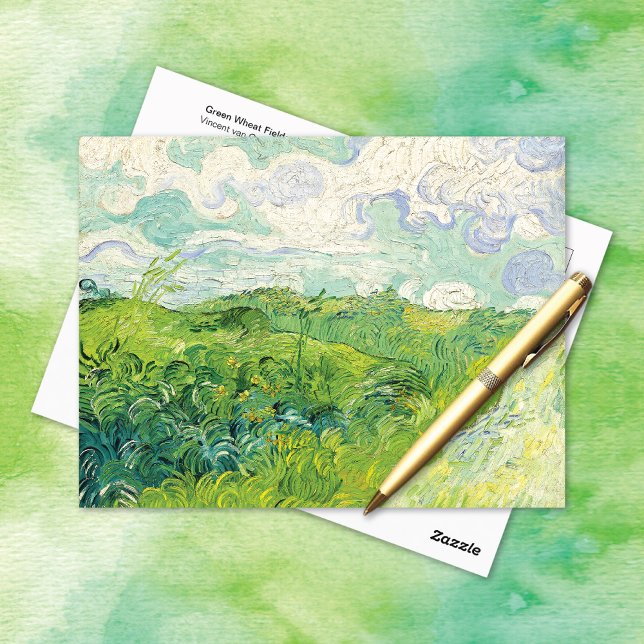Cartão Postal Campos de trigo verde Vincent van Gogh (Criador carregado)