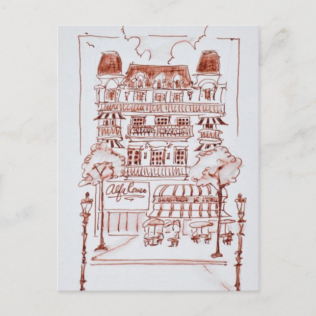 Cartão Postal Campos Elíseos | Paris, França (Frente)