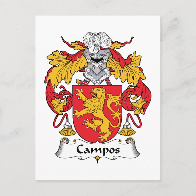Cartão Postal Campos Family Crest (Frente)