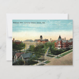 Cartão Postal Campus Universitário Lincoln NE, 1910, Vintage
