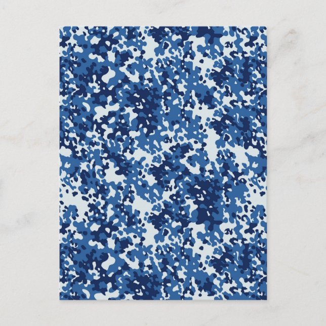 Cartão Postal Camuflagem Azul do Céu Digital - com Branco (Frente)