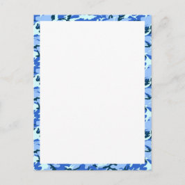 Cartão Postal Camuflagem Azul do Céu Florestal com Branco