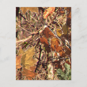 Cartão Postal Camuflagem de Arbusto da Floresta de Outono