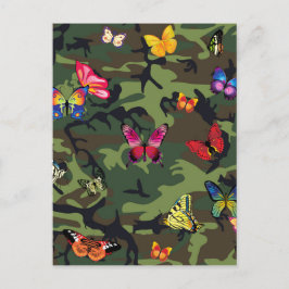 Cartão Postal camuflagem de borboleta