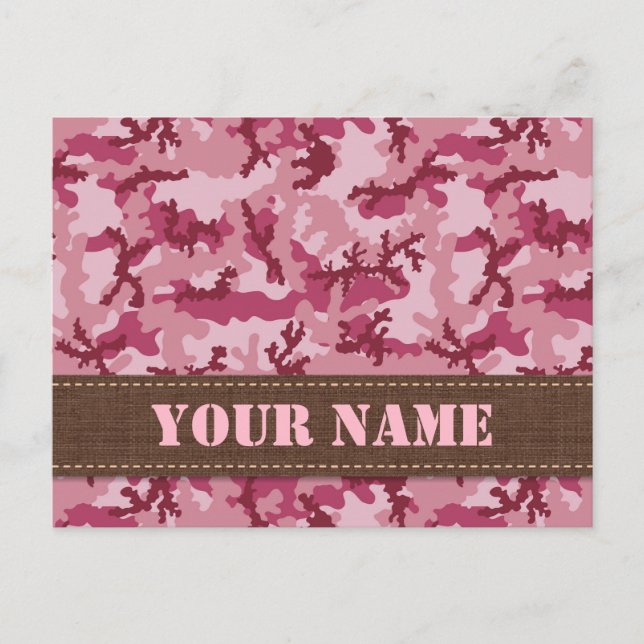 Cartão Postal Camuflagem rosa (Frente)