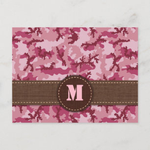 Cartão Postal Camuflagem rosa