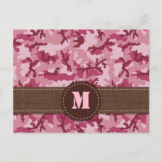 Cartão Postal Camuflagem rosa (Frente)