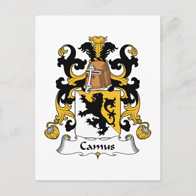 Cartão Postal Camus Family Crest (Frente)