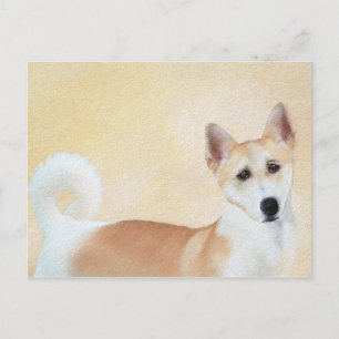 Cartão Postal Canaan Dog Painting - Arte de Cachorro Original