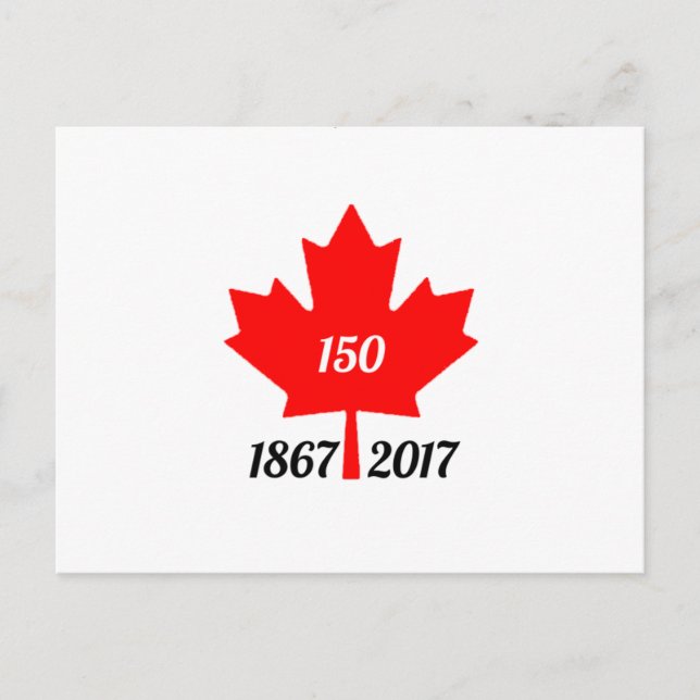 Cartão Postal Canadá 150 em folha de mapa em 2017 (Frente)