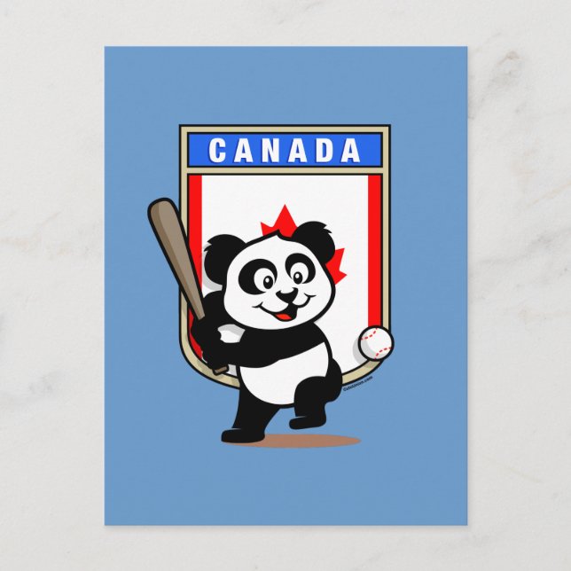 Cartão Postal Canadá Baseball Panda (Frente)